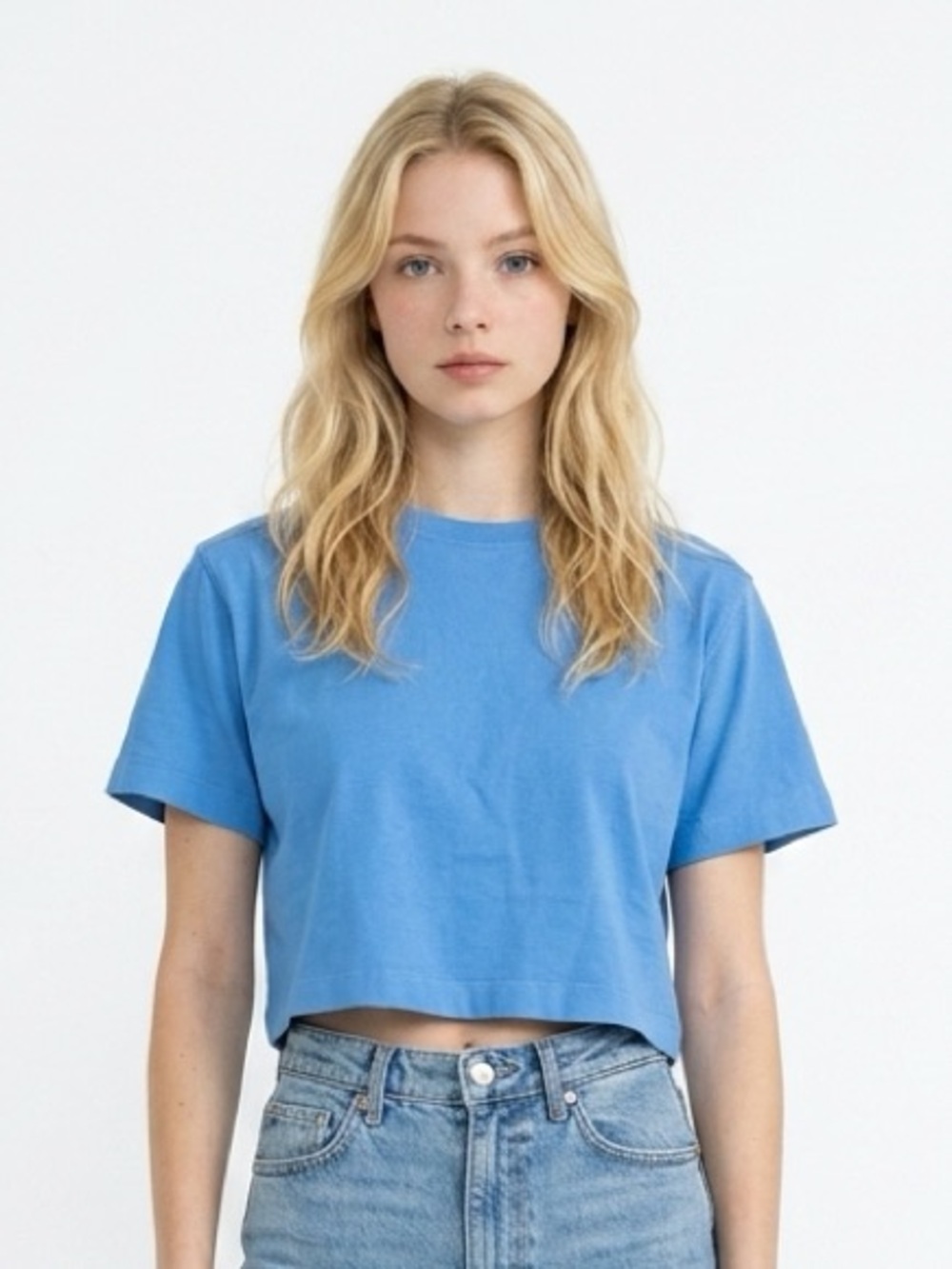lululemon athletica Cornflower Blue Cropped Tee